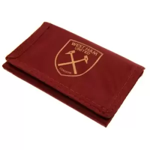 Image of West Ham United FC Colour React Crest Wallet (One Size) (Claret Red/Gold)