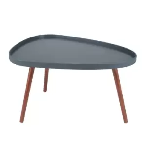 Image of Grey MDF & Brown Pine Wood Teardrop Coffee Table