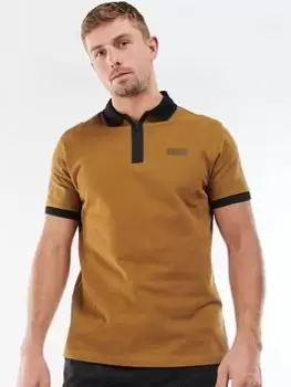 Image of Barbour International Transmission Zip Polo, Brown, Size L, Men