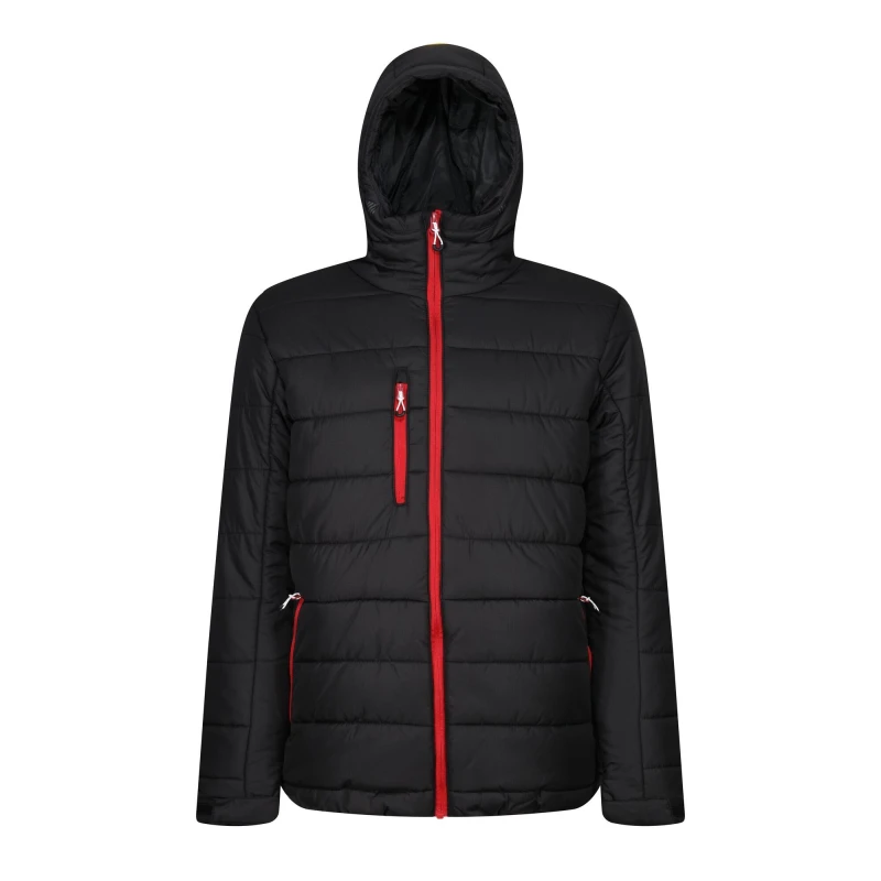 Image of Regatta Professional Mens Thermal Padded Jacket Black/clic Red (S)