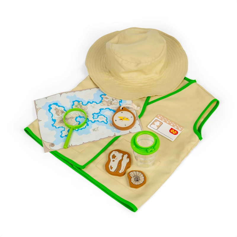 Image of Bigjigs Toys Explorer Dress Up Set - 9pcs Adventure Costume For Children, Cream 37056