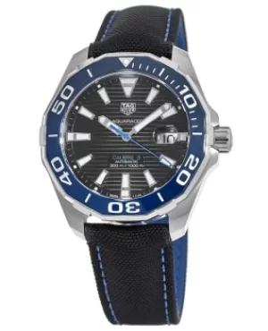 Image of Tag Heuer Aquaracer 300M Automatic Black Dial Ceramic Bezel Fabric Strap Mens Watch WAY201C.FC6395 WAY201C.FC6395