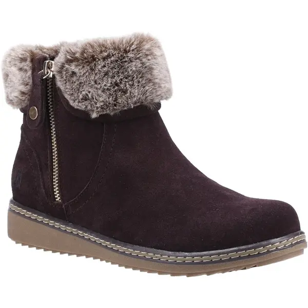 Image of Hush Puppies Womens Penny Water Resistant Zip Up Ankle Boots - UK 3 Brown female GDE2646BRO3