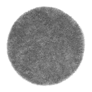 Image of Round Grey Shaggy Rug - Chicago
