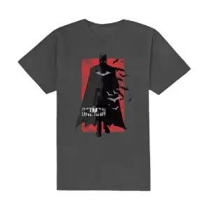 Image of DC Comics - The Batman Distressed Logo Unisex Medium T-Shirt - Grey