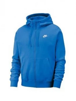 Image of Nike Club Full Zip Hoodie - Blue