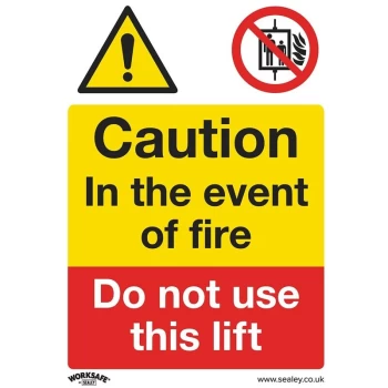 Image of SS43P10 Warning Safety Sign - Caution Do Not Use Lift - Rigid Plastic - Pack of 10 - Sealey