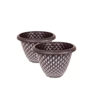 Image of Pair of Large Silver Pinecone Planters