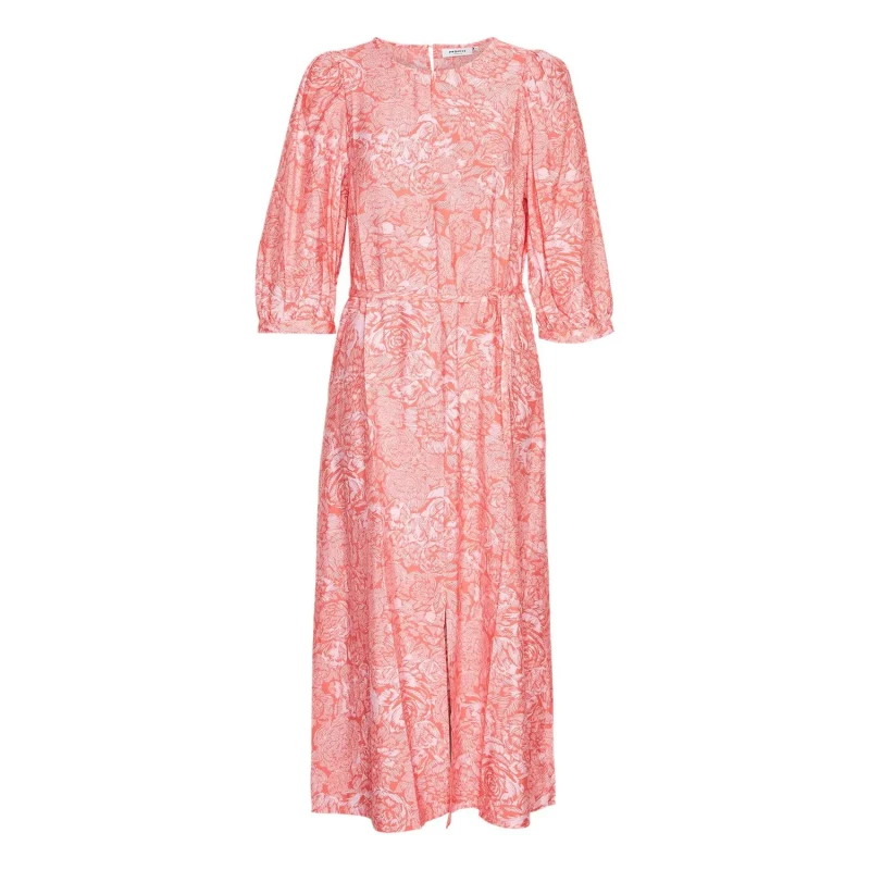 Image of moss copenhagen 3/4 dress For Her Moss Copenhagen Divina Ladonna AOP Rose Female S