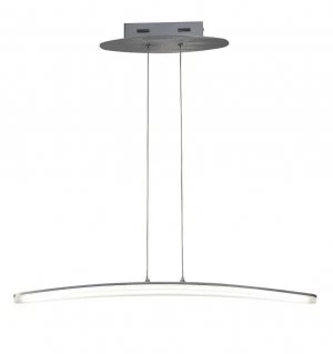 Image of Ceiling Pendant 20W LED 70cm Bar 3000K, 1800lm, Satin Aluminium, Frosted Acrylic