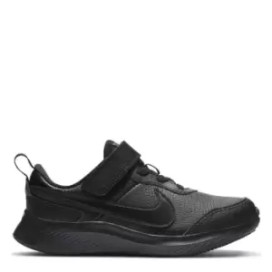 Image of Nike Varsity Leather Little Kids Shoe - Black