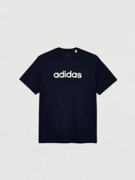 Image of Adidas Plus Size Essential Linear Logo T-Shirt - Navy