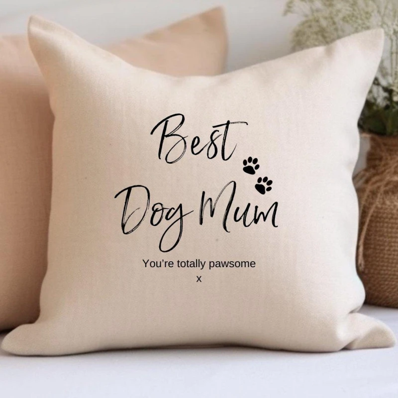 Image of Aye Do Gifts Best Dog Mum Cushion Cream unisex One Size