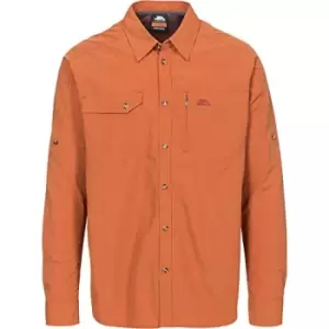 Image of Trespass Mens Darnet Long Sleeve Travel Shirt (S) (Burnt Orange)