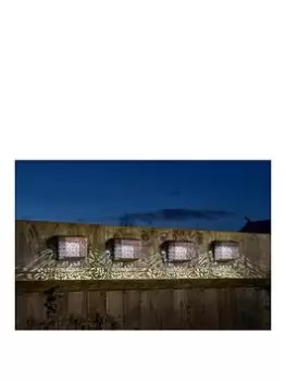Image of Smart Solar Maroc Decorative Solar Wall, Fence & Post Light , Set Of 4