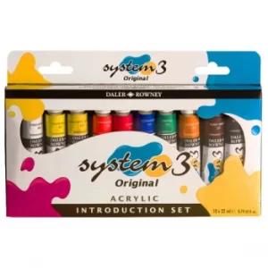 Image of Daler Rowney System 3 Acrylic Paint Introduction Set (10 x 22ml Tubes)