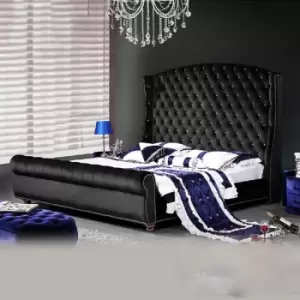 Image of Rosio Bed King Plush Velvet Black