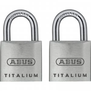 Image of Abus 64TI Series Titalium Padlock Pack of 2 Keyed Alike 20mm Standard