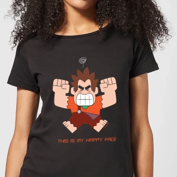 Image of Disney Wreck it Ralph This Is My Happy Face Womens T-Shirt - Black - L