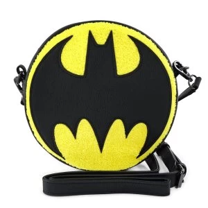 Image of Loungefly DC Comics Dc Batman Chenille Canteen Crossbody Bag