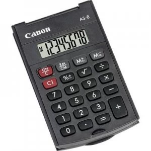 Image of Canon AS-8 Pocket calculator Dark grey Display (digits): 8 battery-powered (W x H x D) 60 x 11.4 x 97mm