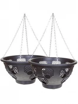 Image of Pair Of 15" Large Easy Fill Hanging Baskets