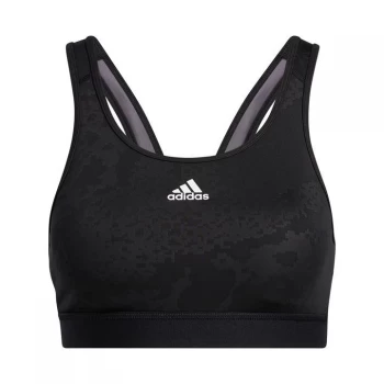 Image of adidas Believe This Medium-Support Lace Camo Workout Bra - Black