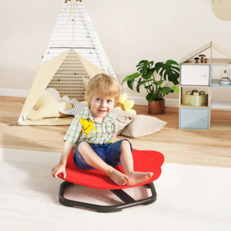 Image of AIYAPLAY Planet-Shaped Kids Swivel Chair, Sensory Spinning Chair, Red, Red 331-091V00RD