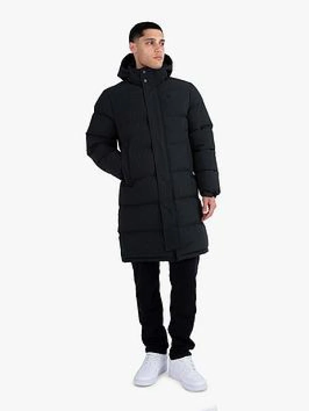 Image of Luke 1977 Luke 1977 Men Long Auckland Quilted Coat in Black Size: Small Black S Male 5056658523908