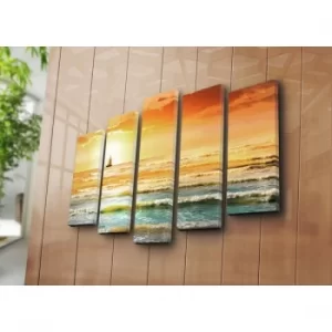 Image of 5PATK-89 Multicolor Decorative Canvas Painting (5 Pieces)