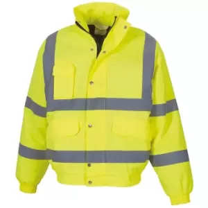 Image of Yoko Mens Hi-Vis Bomber Jacket (Pack of 2) (2XL) (Hi-Vis Yellow) - Hi-Vis Yellow