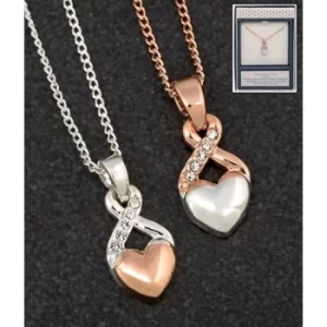 Image of Equlibrium 2 Tone Heart/Kiss Necklace