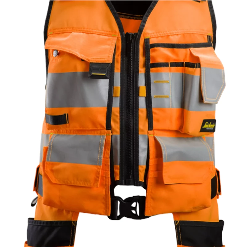 Image of Snickers AllroundWork High-Vis Tool Vest Class 1 - High Vis Orange/Black - L 42305504006