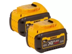 Image of DEWALT DCB546x2 18V/54V 6Ah Li-Ion XR Flexvolt Convertible Battery 2pk