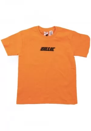 Image of Billie Eilish - Racer Logo & Blohsh Kids 5 - 6 Years T-Shirt - Orange