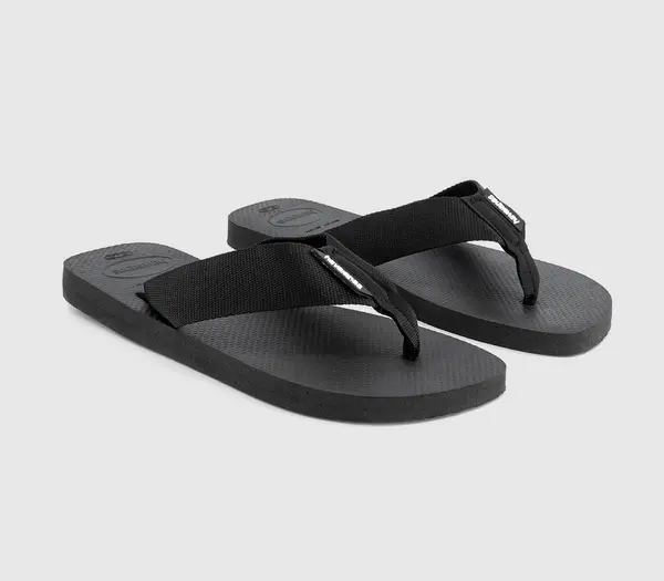 Image of Havaianas Mens Urban Basic Material Flip Flops Black, 9/10