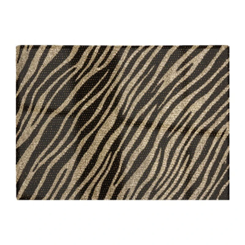 Image of Warren Reed Designer Golden Zebra Print Glass Chopping Board