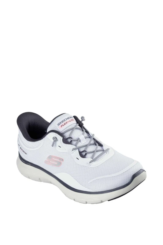 Image of Skechers Womens Flex Appeal 5.0 Easy Breezy Trainer in White Size: 5 White Female 5