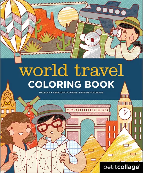 Image of Petit Collage Petit World Travel Colouring Book - Animal Tower