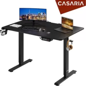 Image of Casaria Height Adjustable Desk With Table Top Electric LCD Display 73-118cm Steel Frame Office Gaming Computer Desk 110cm Schwarz (de)