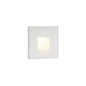 Image of Luminosa Lighting - Recessed Square Wall Lamp, 1 x 1.8W LED, 3000K, 70lm, IP65, White