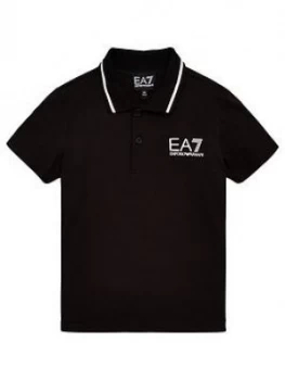 Image of Emporio Armani EA7 Short Sleeve Jersey Polo Shirt Black Size 8 Years Boys