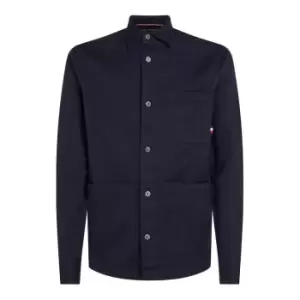 Image of Tommy Hilfiger Heavy Twill Solid Shirt Jacket - Blue