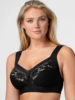 Image of Miss Mary of Sweden Non Wire Cotton Lined Cup Bra - Black, Size 44E, Women
