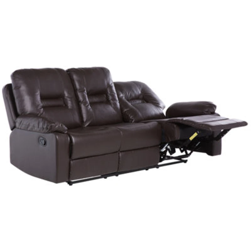 Image of Beliani Manual Recliner Sofa 3 Seater Bergen Faux Leather Brown