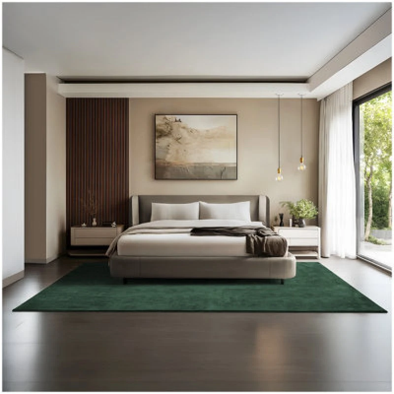 Image of Tectake Rug Zonelle - Short Pile And Ultra-Soft, Rectangular Or Round 200 X 290 Cm - Green
