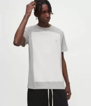 Image of AllSaints Mens Lobke Crew T-Shirt, ASH Blu/pearl Grey, Size: S