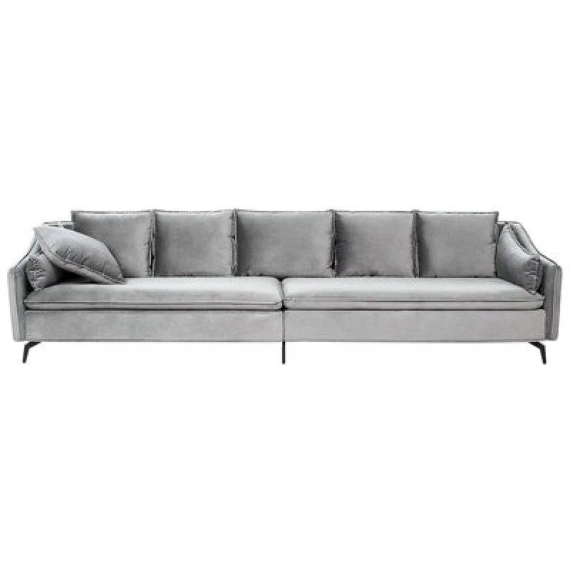 Image of Beliani Sofa 4 Seater Aure Velvet Light Grey