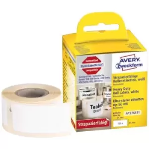 Image of Avery-Zweckform Label roll 25 x 54mm Film White 160 pc(s) Permanent A1976411 All-purpose labels