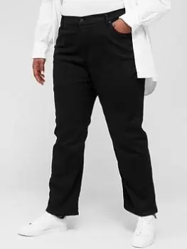Image of Levis Plus Plus 724 Hi-Rise Straight Leg Jean - Black, Size 14, Inside Leg Short, Women